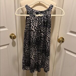Black, Gray, and white Patterned Sleeveless Top
